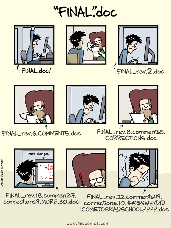 PHD Comics 'Final Draft'.