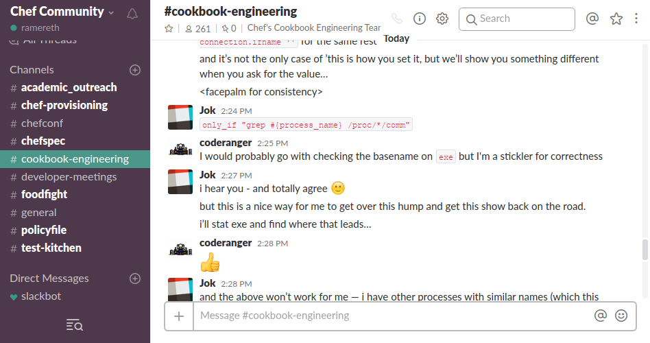 Slack screenshot